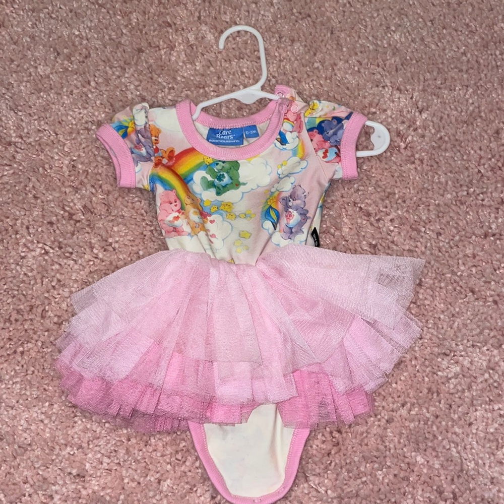 WORN ONCE ROCK YOUR BABY CARE BEARS DRESS 0-3 MONTHS